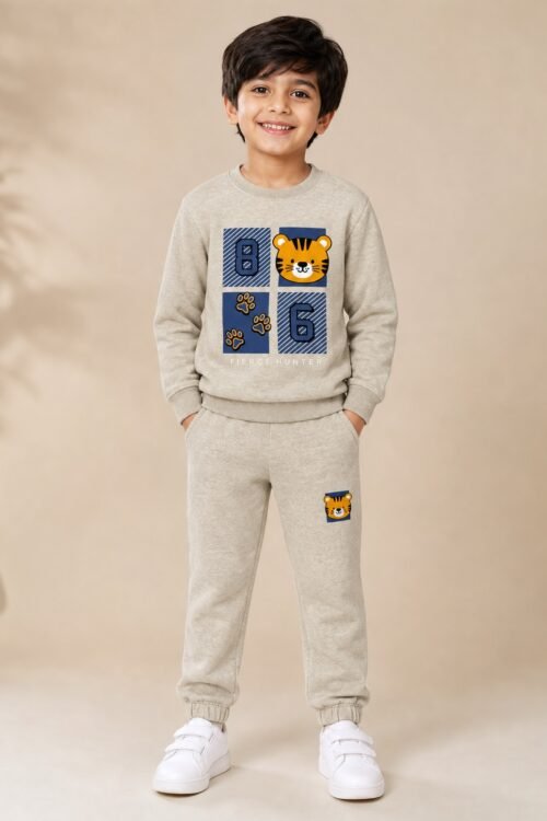 Boys Tiger Print 2-Piece Tracksuit Set